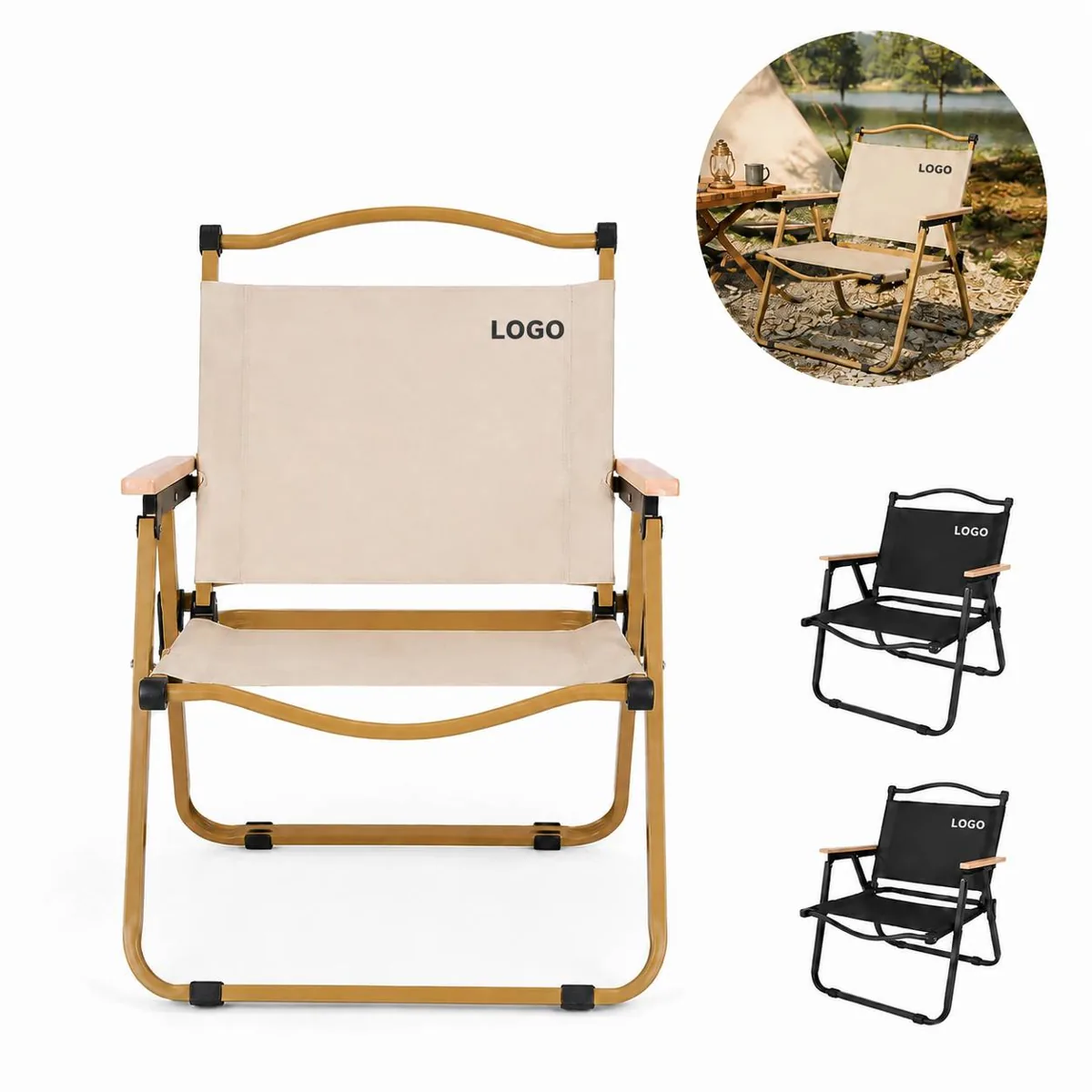 Portable Foldable Camping Stool with Non-Slip Safety Support