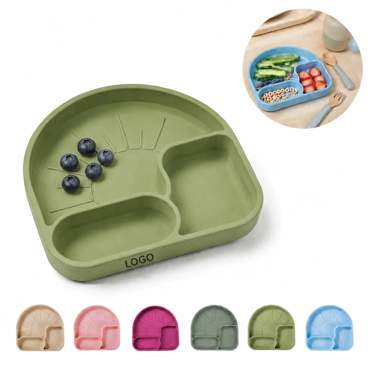 Baby Silicone Suction Plate Non Slip for Toddler Feeding