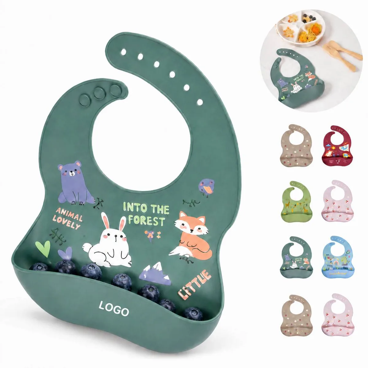 Soft Silicone Baby Bib Waterproof Drop Catcher