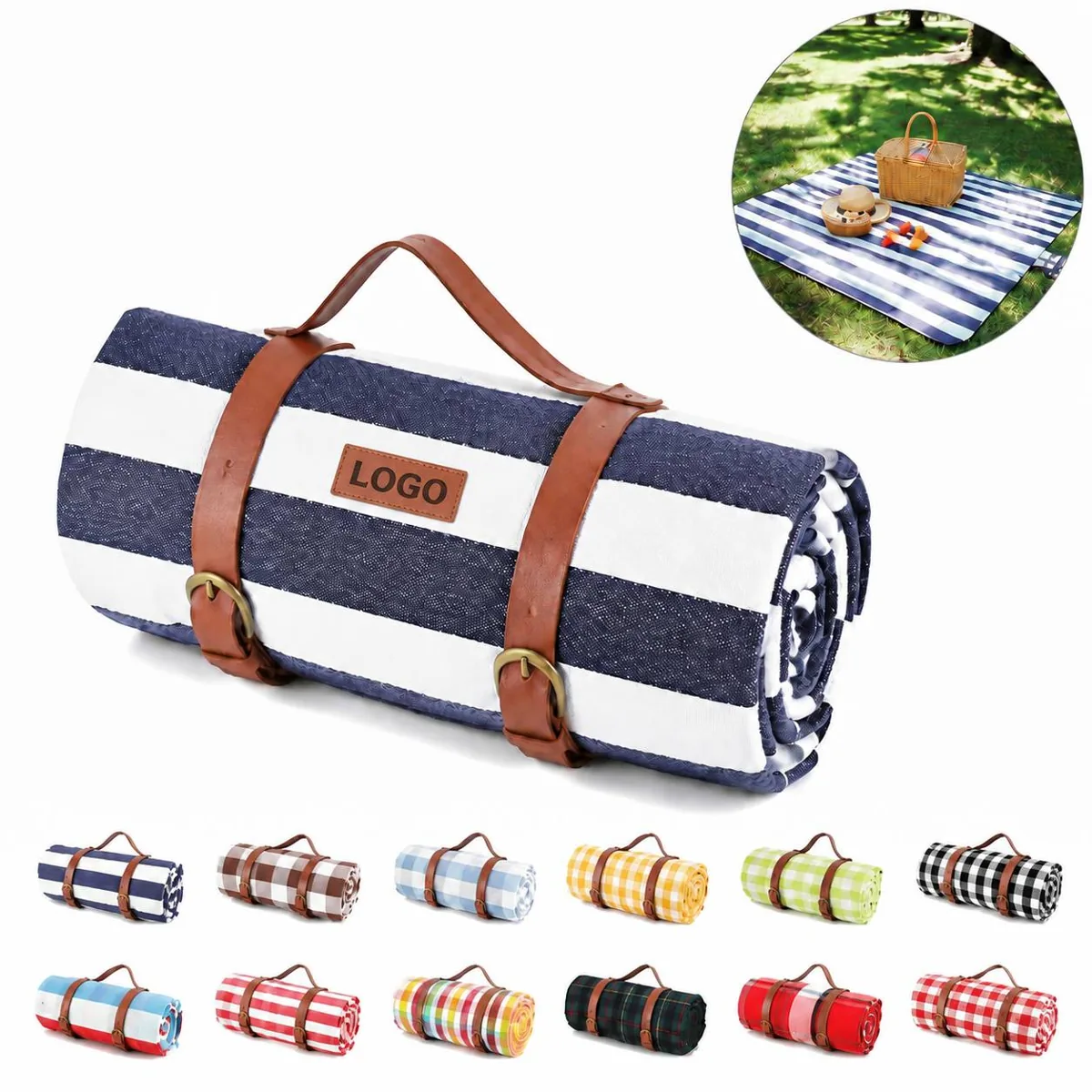 Custom Foldable Picnic Mat for Outdoor Adventures with Logo