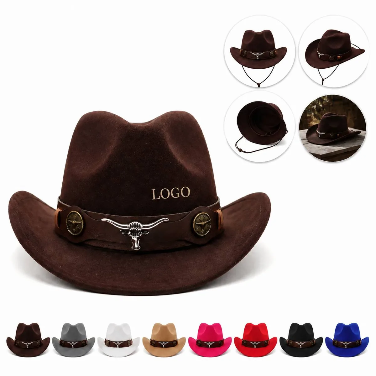 Classic Western Cowboy Hat for Men Soft Cotton Blend Fedora