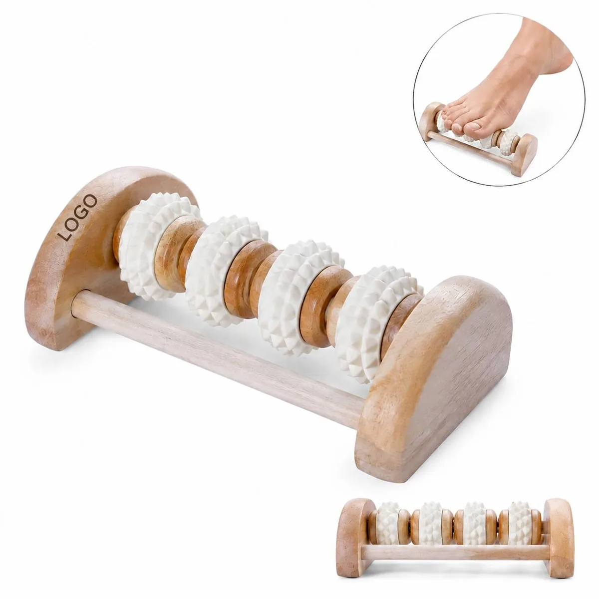 Wooden Foot Massage Roller for Plantar Fasciitis Pain Relief