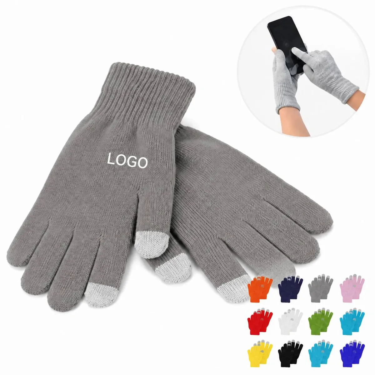 Soft Acrylic Knit Touchscreen Gloves for Phones Tablets