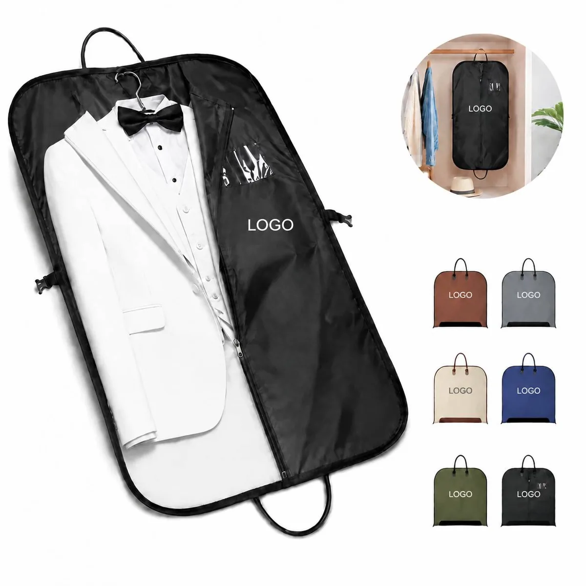 Heavy Duty Oxford Garment Bag with Transparent Label