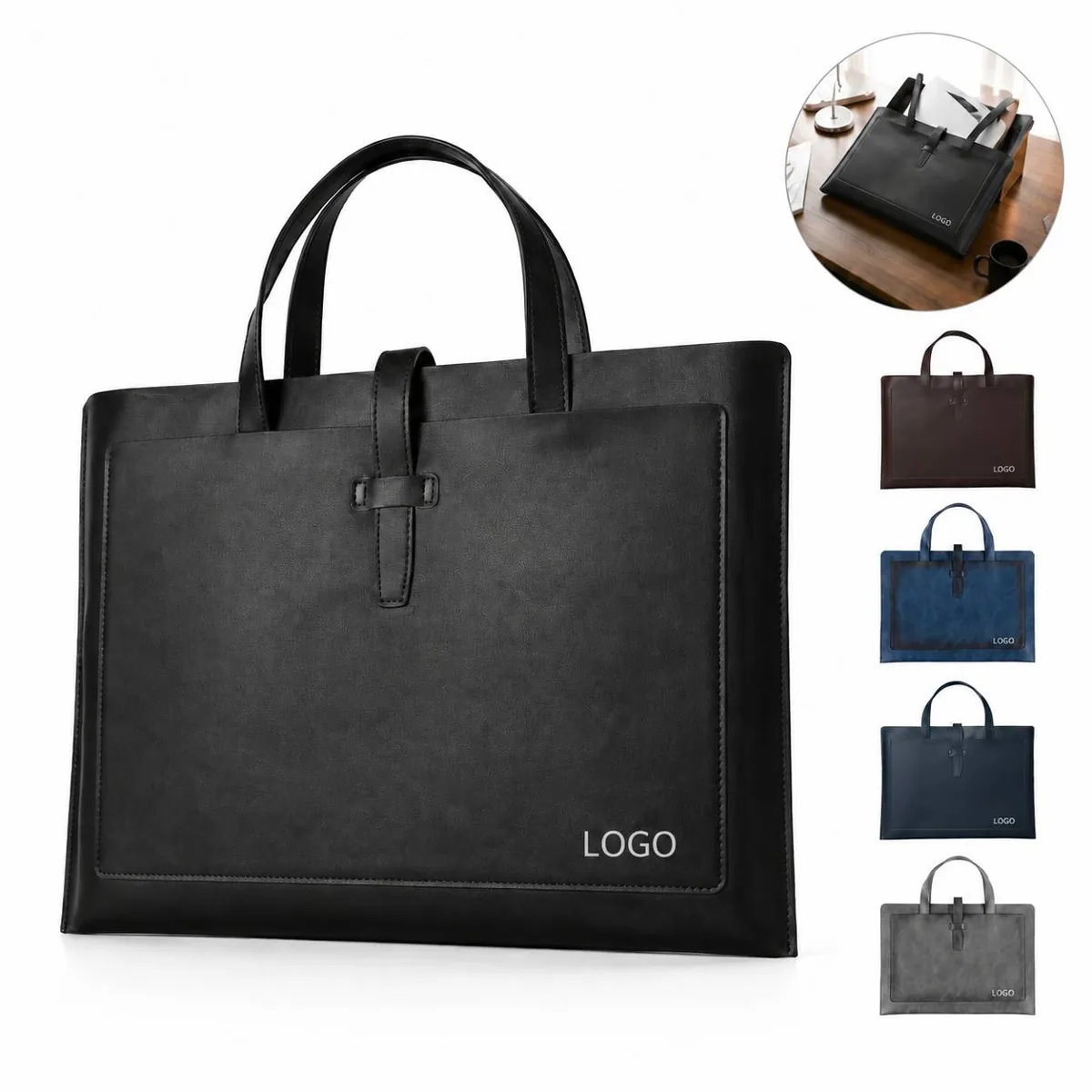 Soft Leather Portfolio Wallet Organizer for Travel