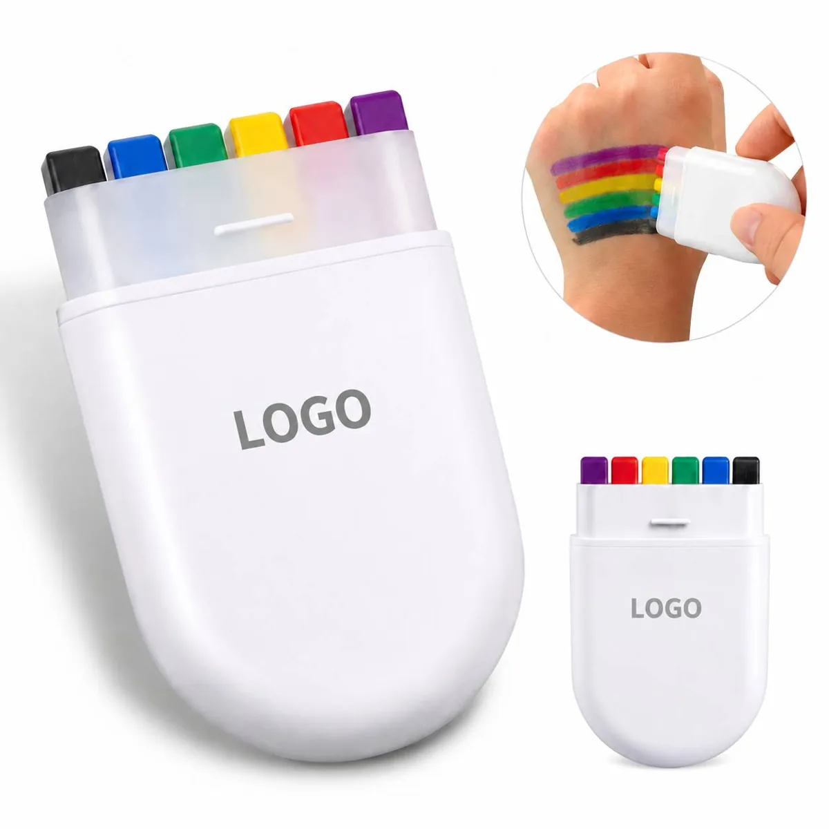 Rainbow Pride Face Paint Crayons Set for Parties, Non-Toxic