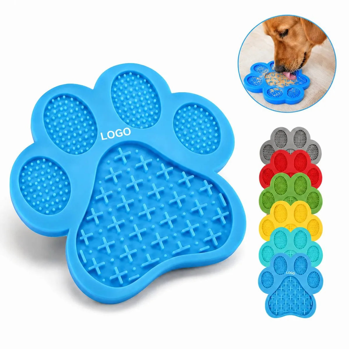 Dog Lick Mat Slow Feeder with Claw Pattern Anxiety Relief