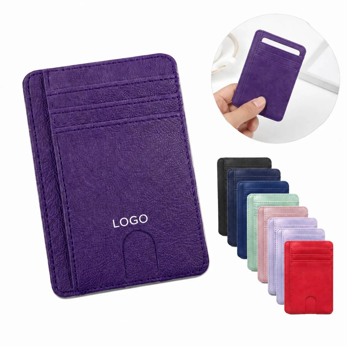 Custom Slim RFID Blocking Genuine Leather Wallet for Men