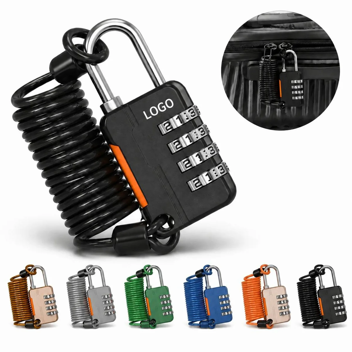 Custom Logo Heavy Duty Zinc Alloy Combination Bike Lock