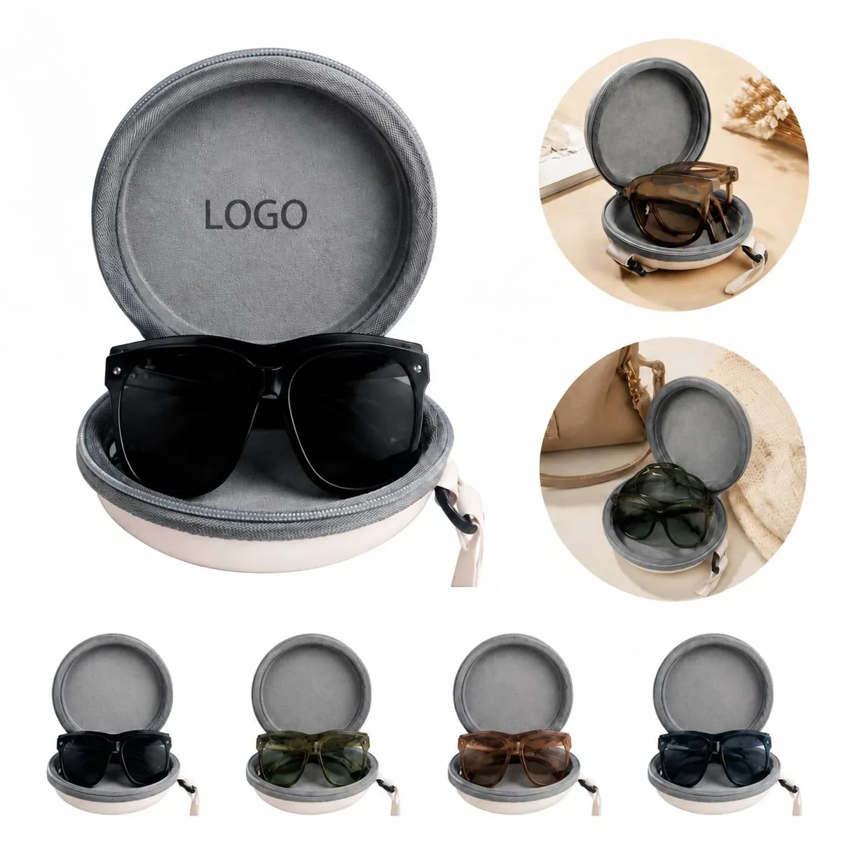 Custom Printed Folding Sunglasses with Protective Case