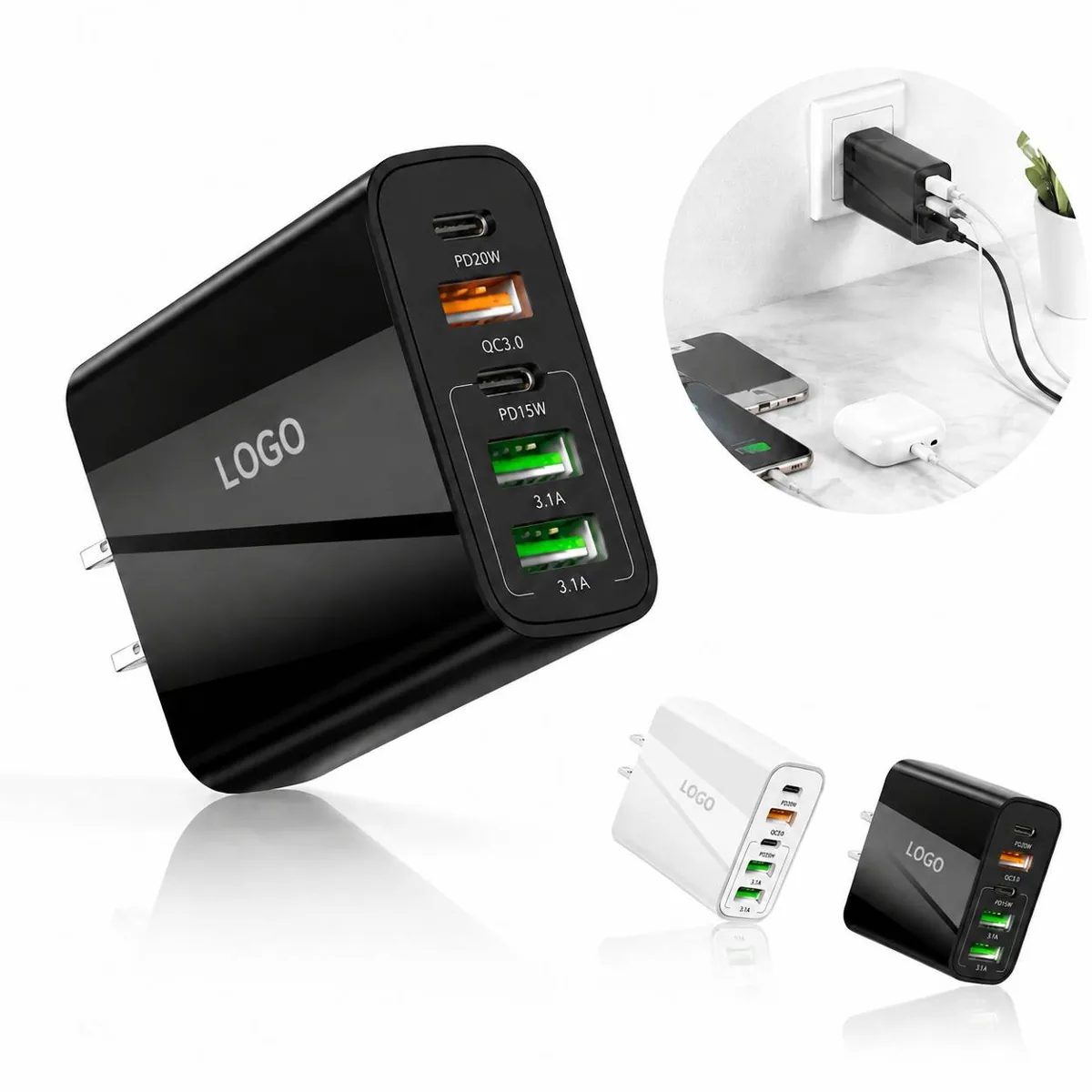 20W USB C Fast Charger Dual Port Wall Adapter
