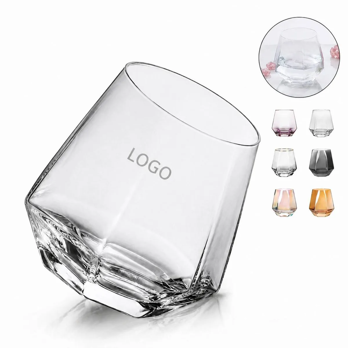 Rainbow Crystal Clear Tumbler for Whiskey Cocktails