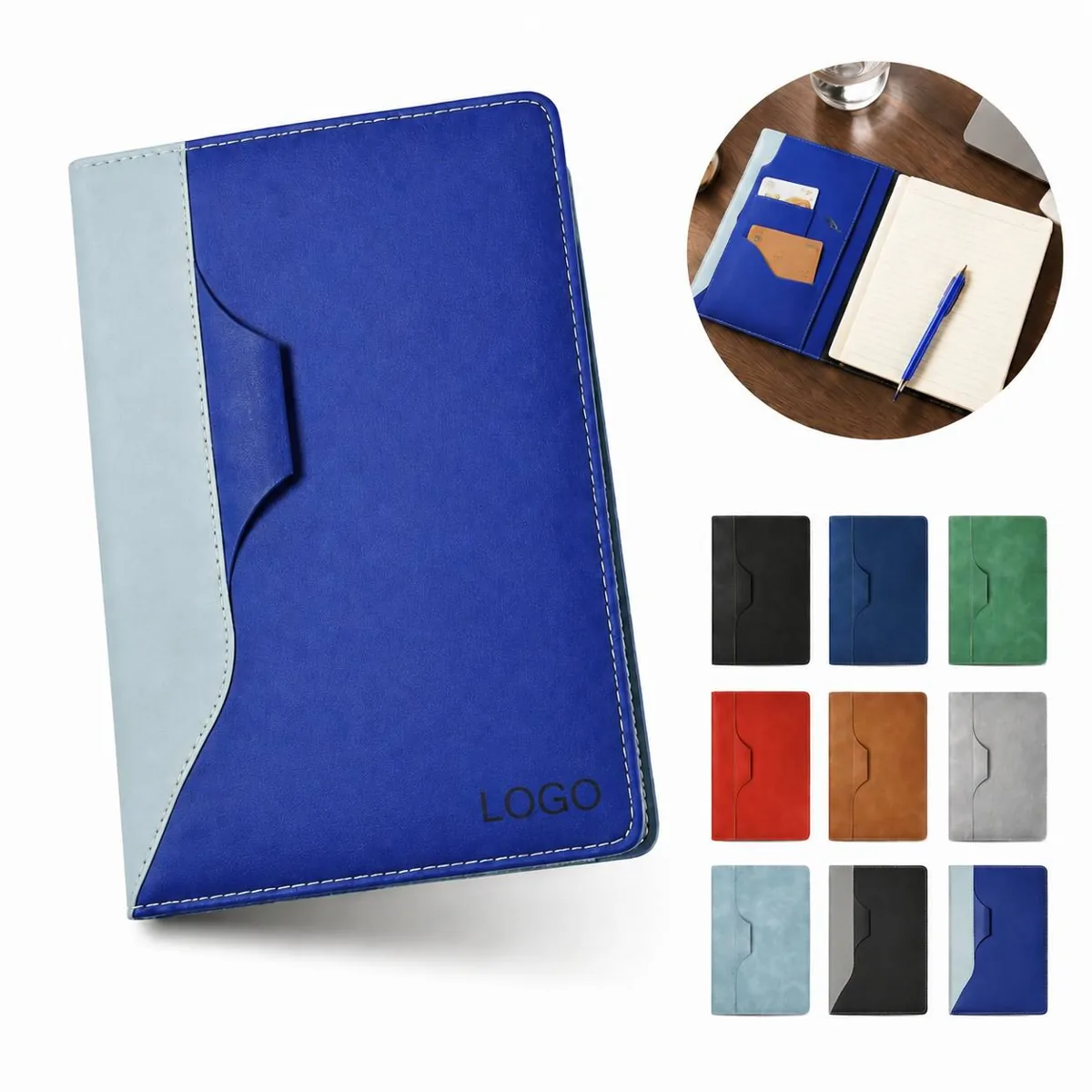 A5 Soft Leather Journal with Pen Holder, Ink-Proof Paper