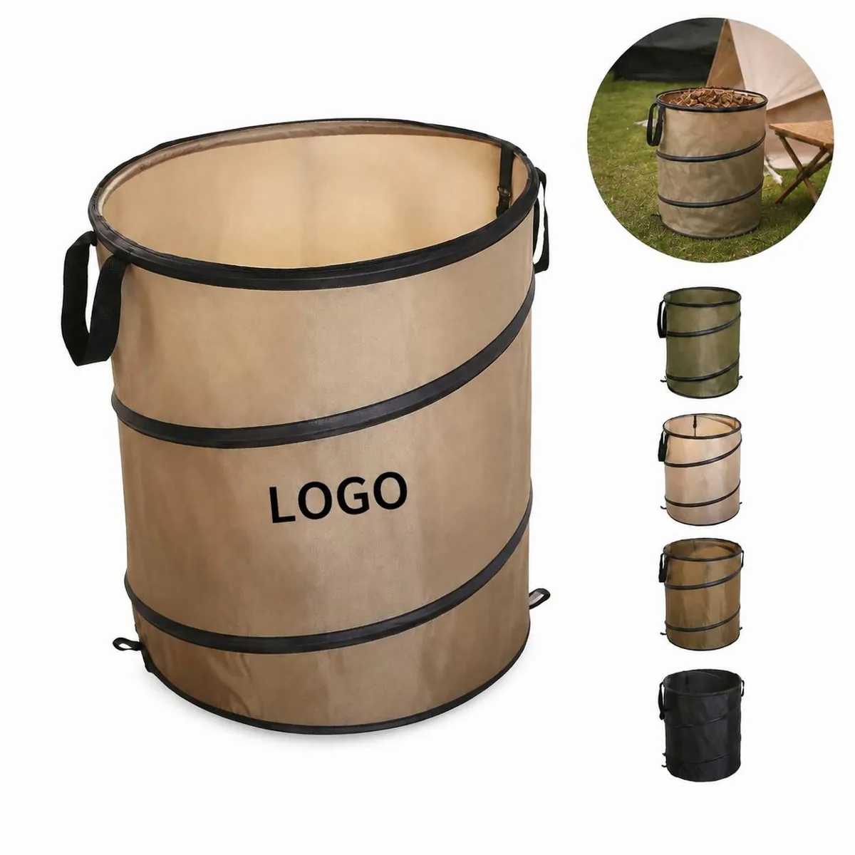Collapsible Oxford Waste Bin with Instant Pop-Up Frame