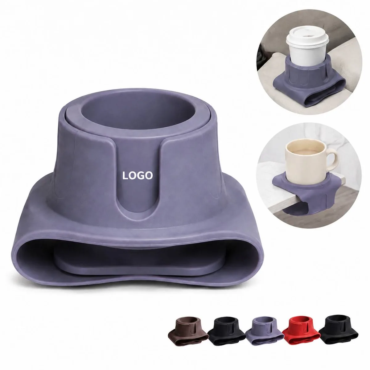 Flexible Silicone Couch Armrest Cup Holder Drink Tray