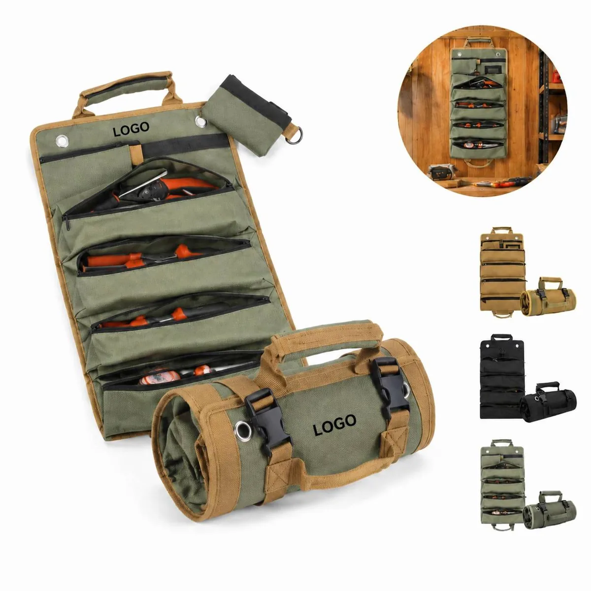Custom Heavy Duty Tool Organizer Bag with Label Pockets