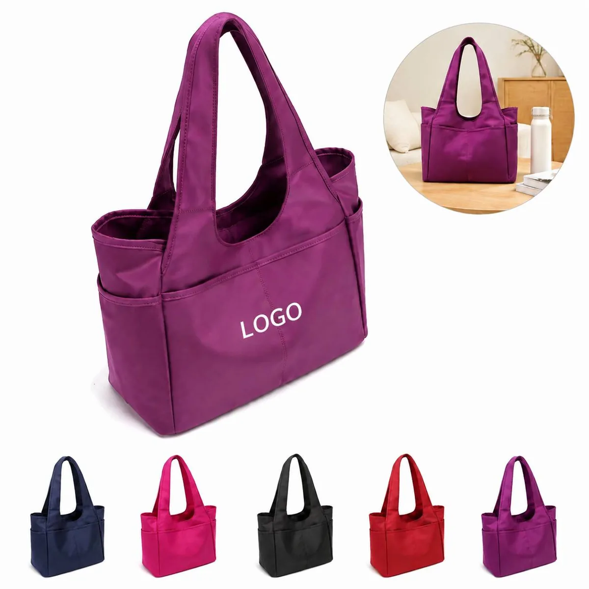 Waterproof Nylon Tote Bag Lightweight Large Capacity Women