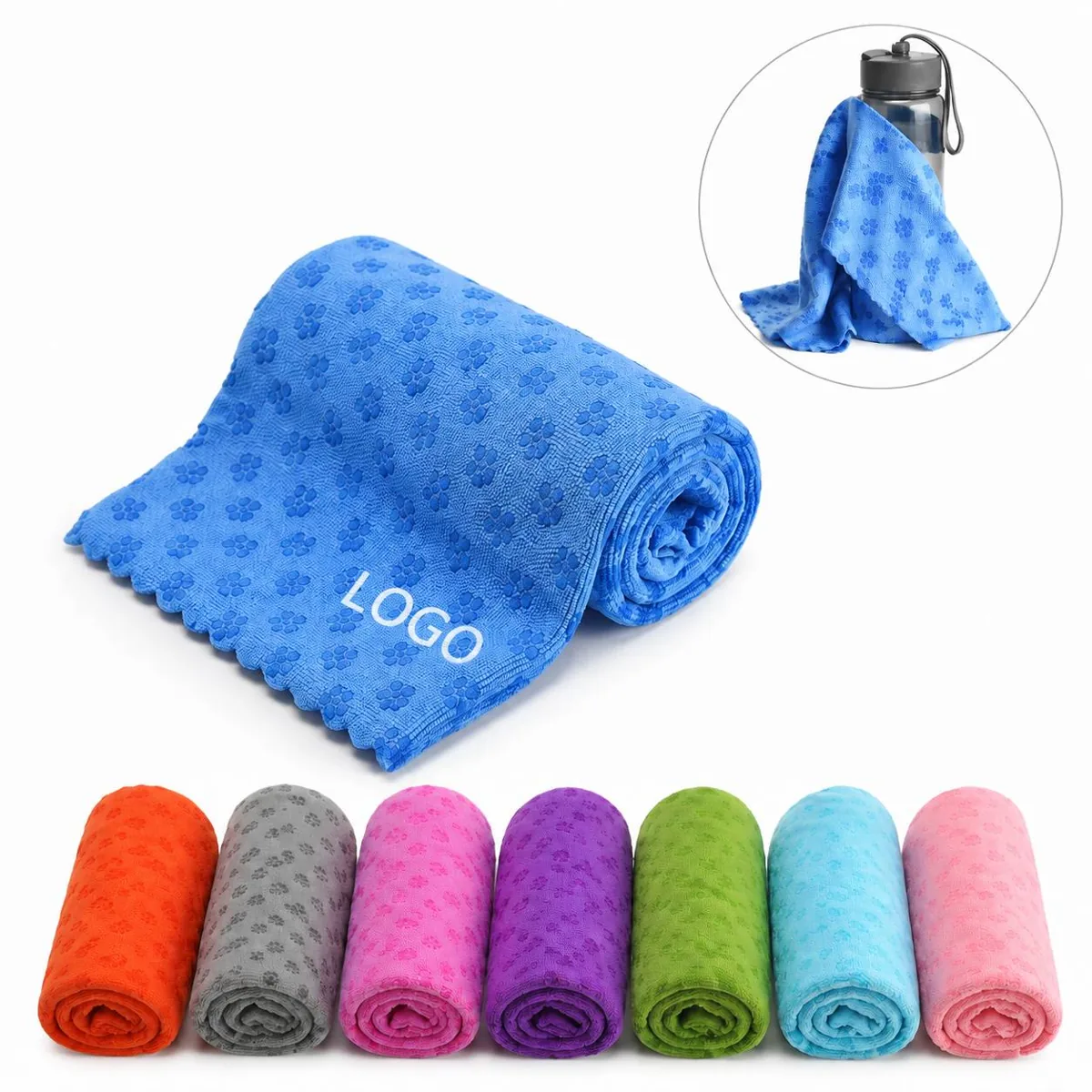 Microfiber Non-Slip Yoga Mat Towel with Grip Dots for Hot