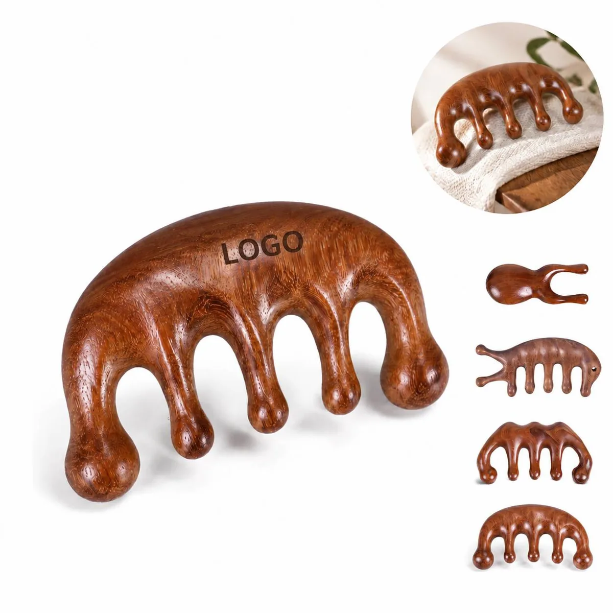 Wooden Massage Comb for Scalp & Body Relaxation