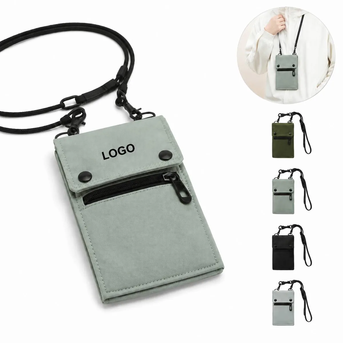 Convertible Nylon Sling Bag, 4-in-1 Lightweight Travel