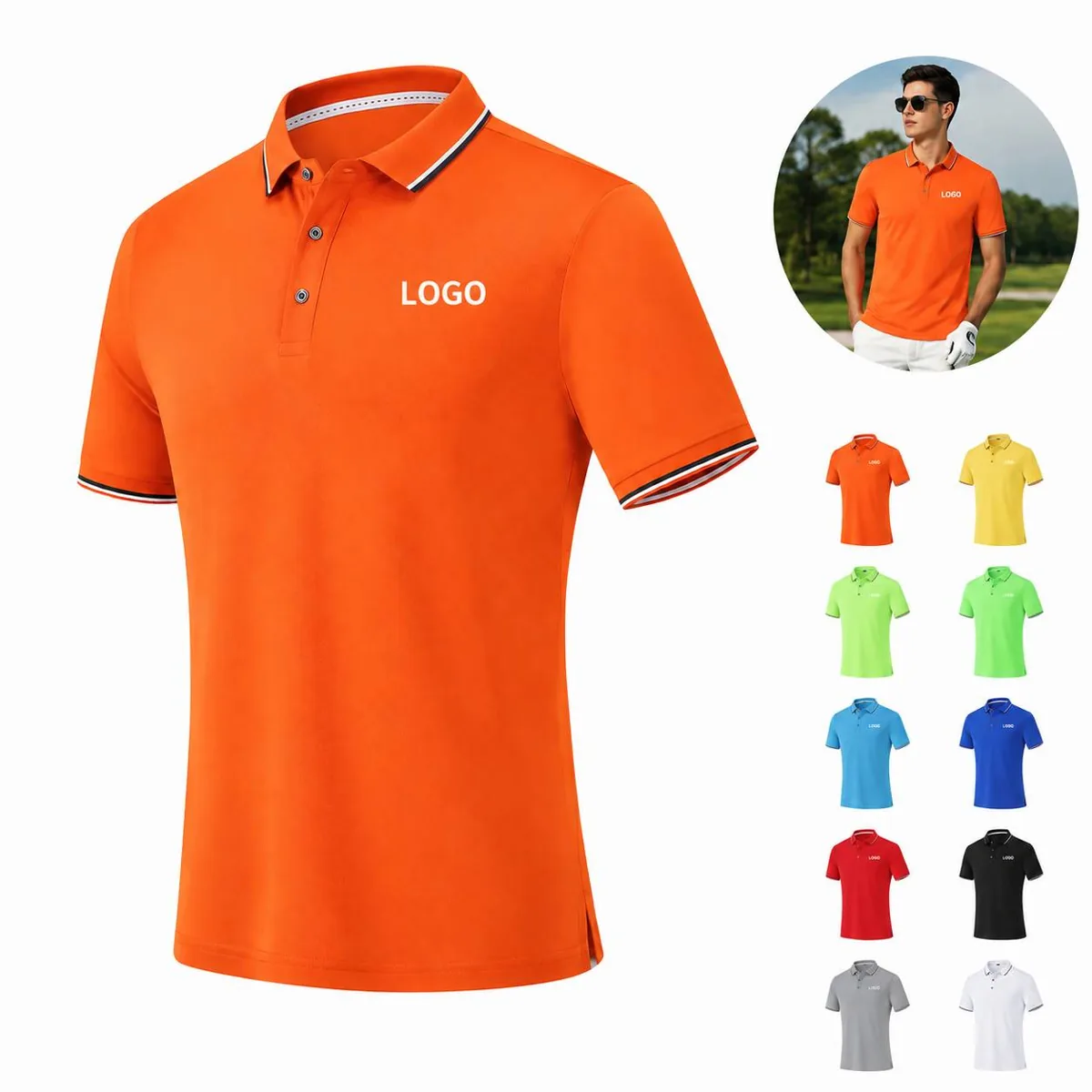 Custom Embroidered Performance Polo Shirt Moisture Wicking