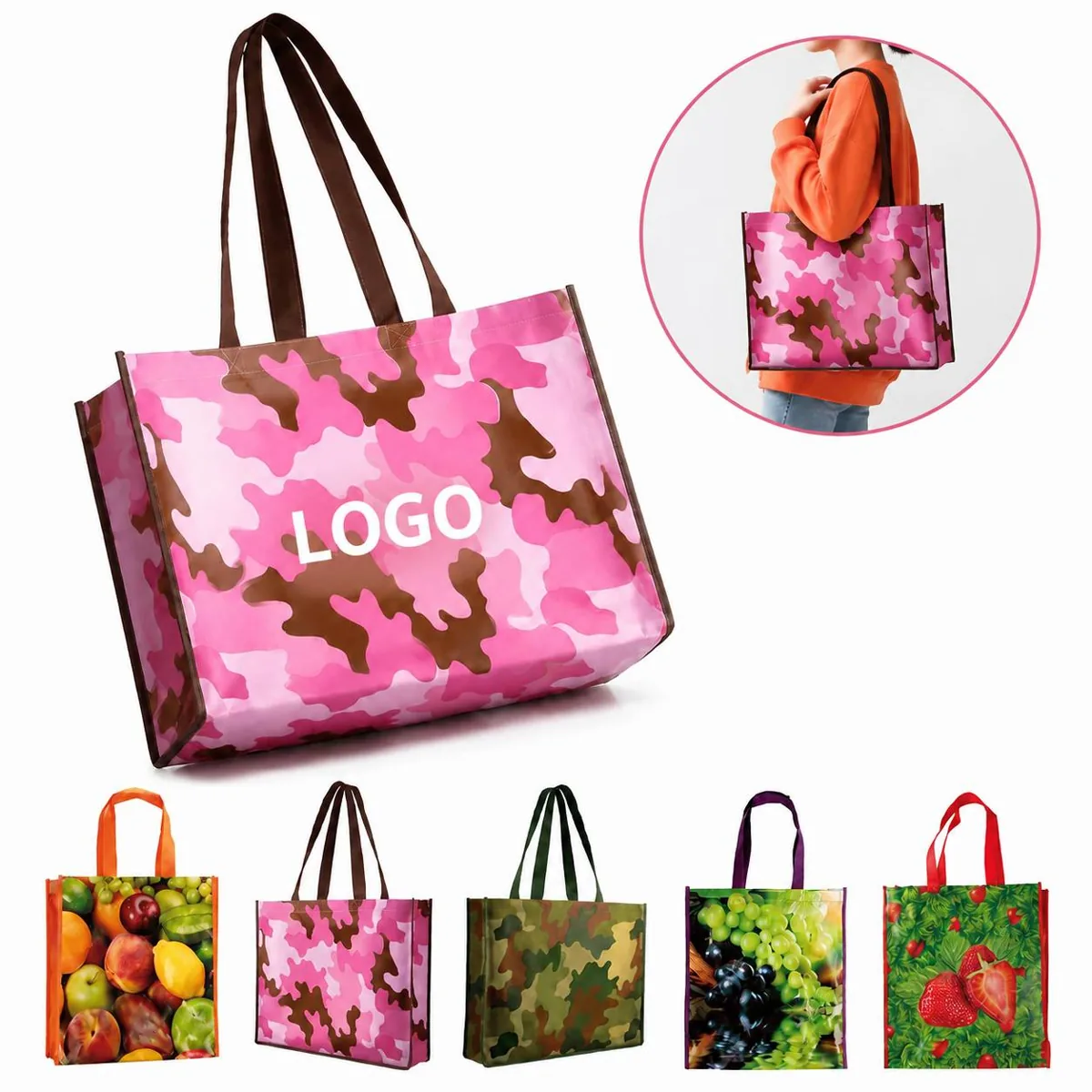 Eco Friendly Non Woven Grocery Shopping Tote