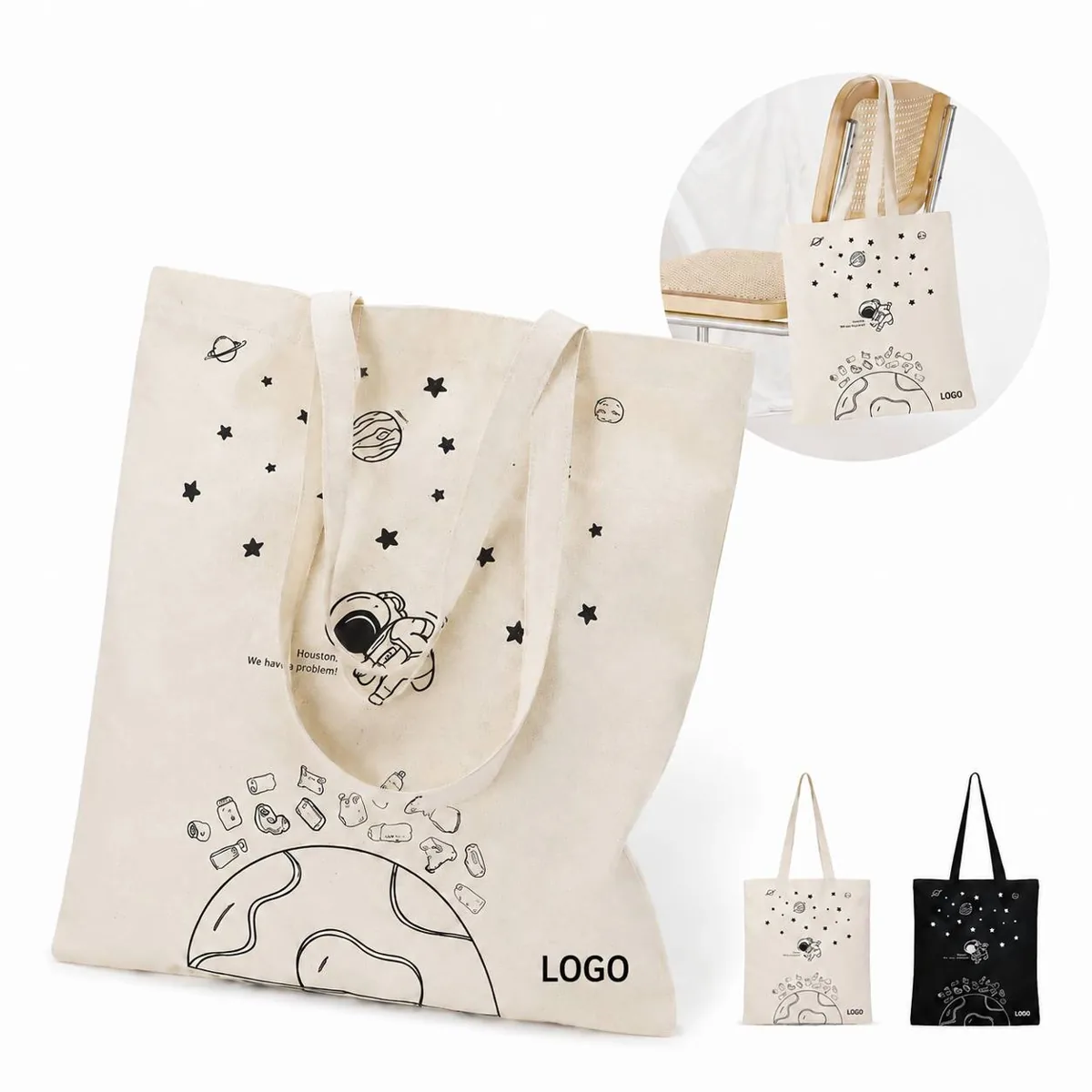 Heavy Duty Cotton Canvas Tote Bag with Reinforced Handles