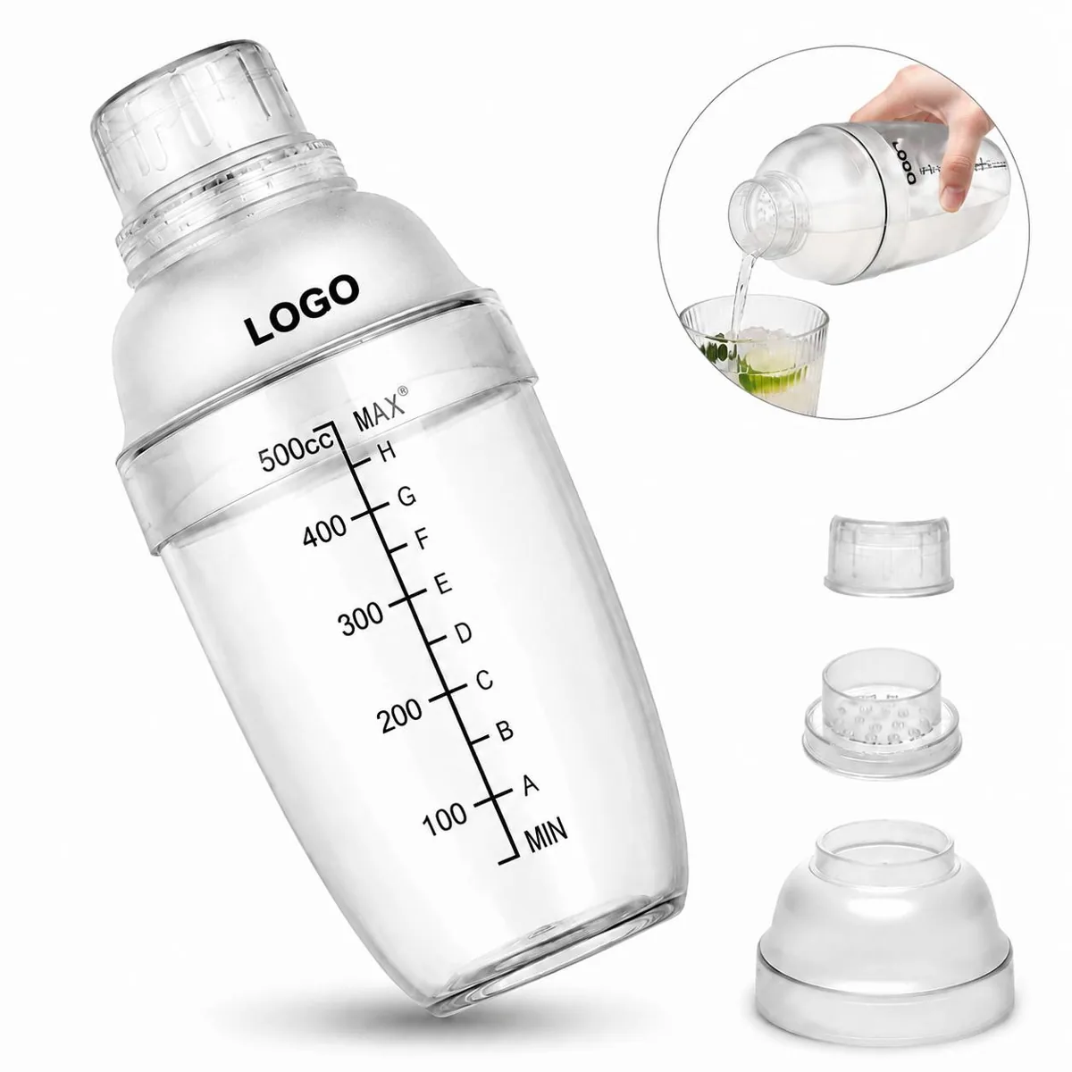17oz Portable Drink Mixer Shaker, BPA-Free
