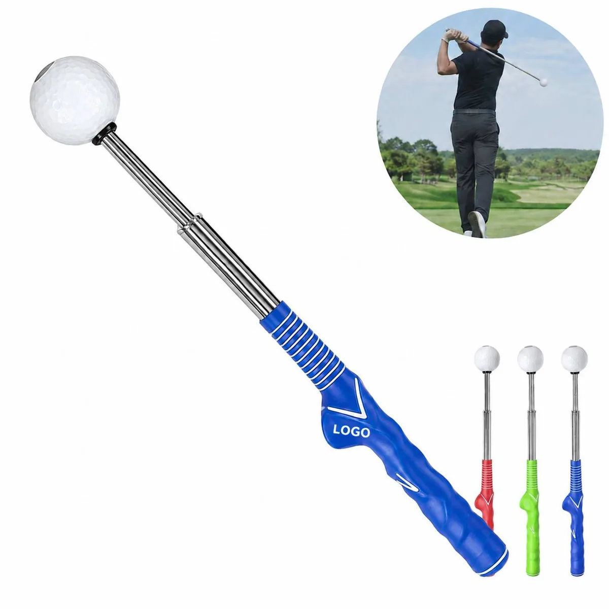 Golf Swing Trainer Retractable Shaft with Sound Feedback