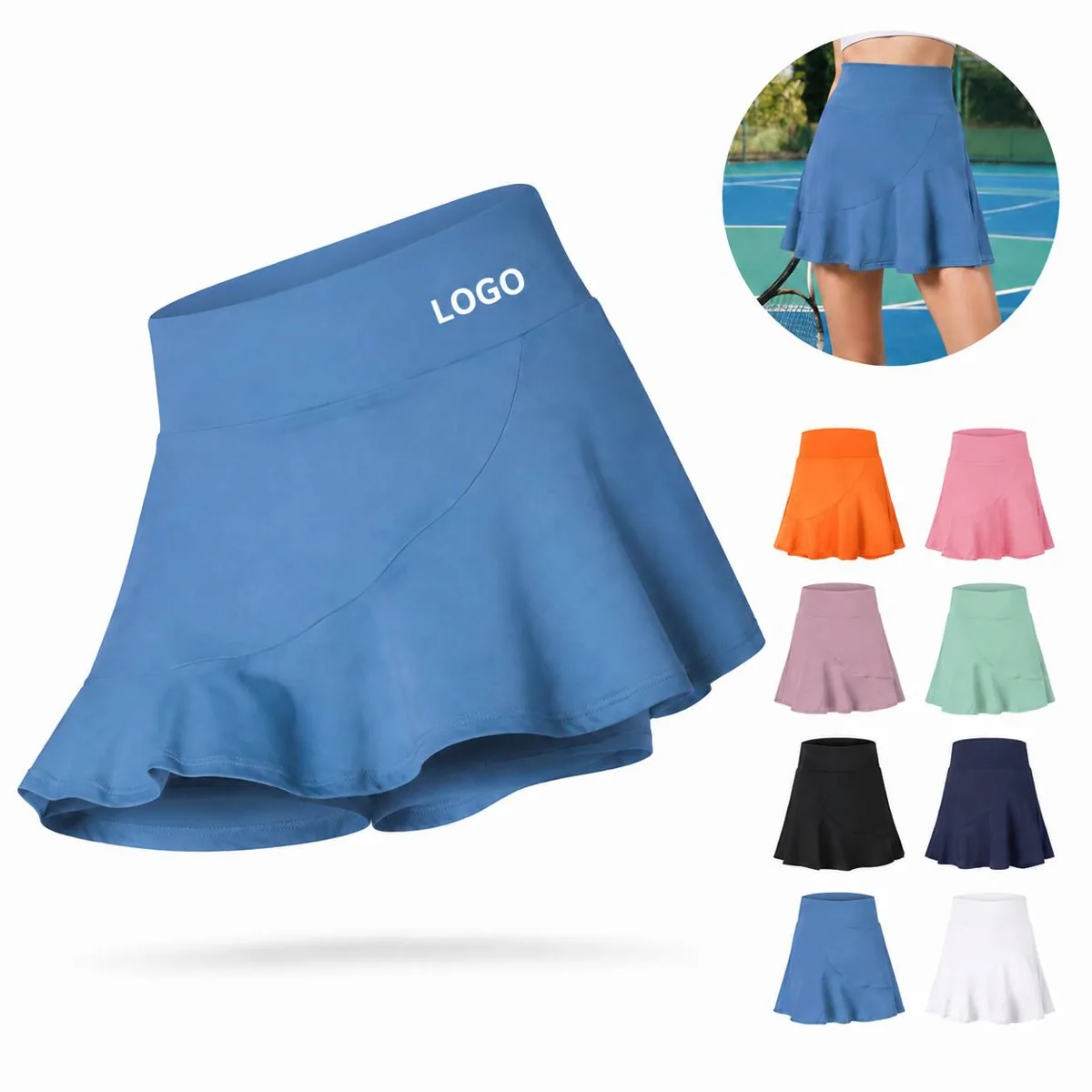 Women's High Waist Tennis Golf Skirt with Hidden Pockets