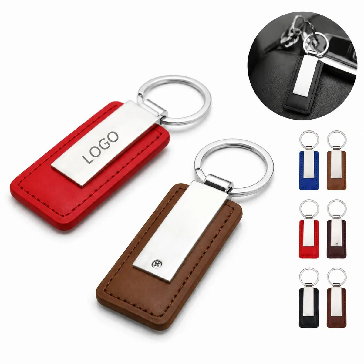 Genuine Leather Car Key Ring Holder
