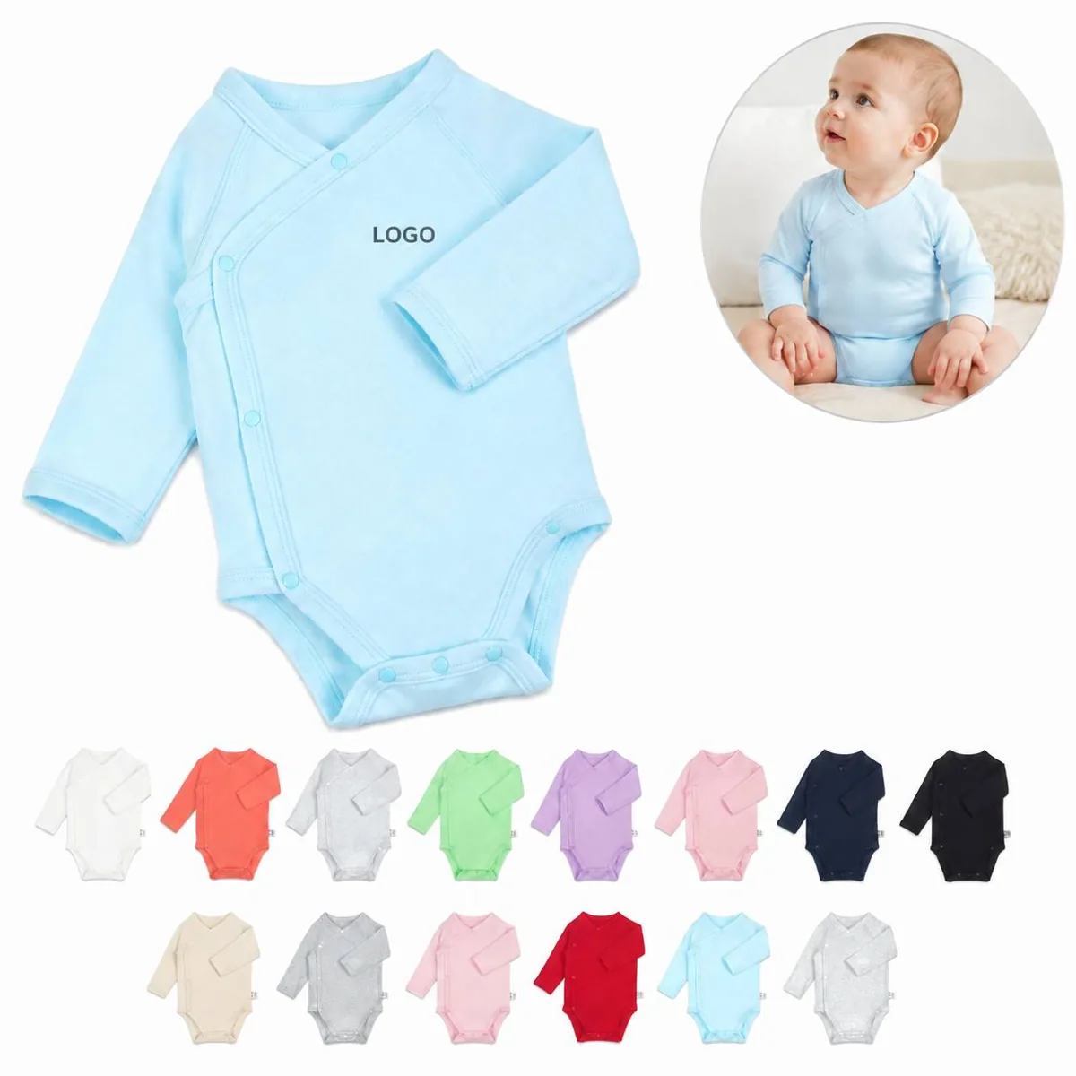 Baby Side Snap Cotton Bodysuit Bundle Newborn to Toddler