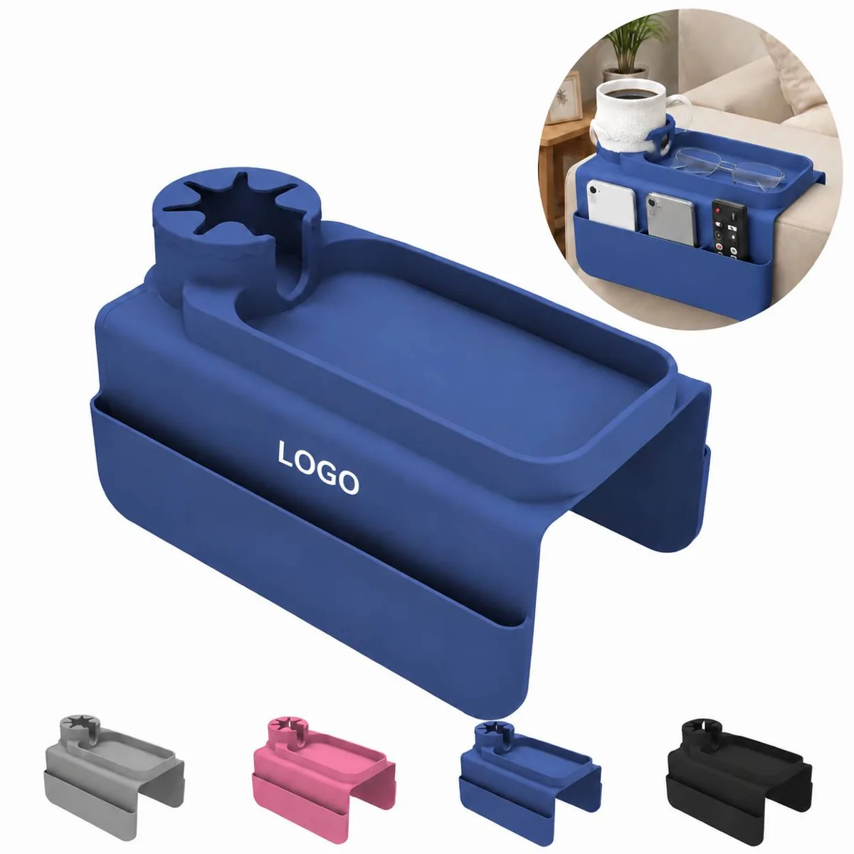 Silicone Sofa Armrest Cup Holder Caddy Organizer