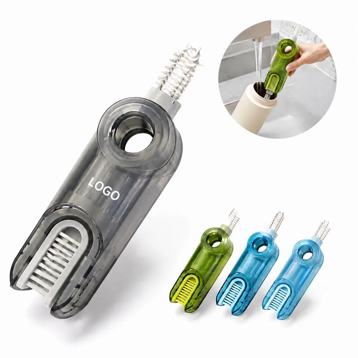 Versatile Cup Lid Gap Cleaning Brush Set, 3 Heads, 360°