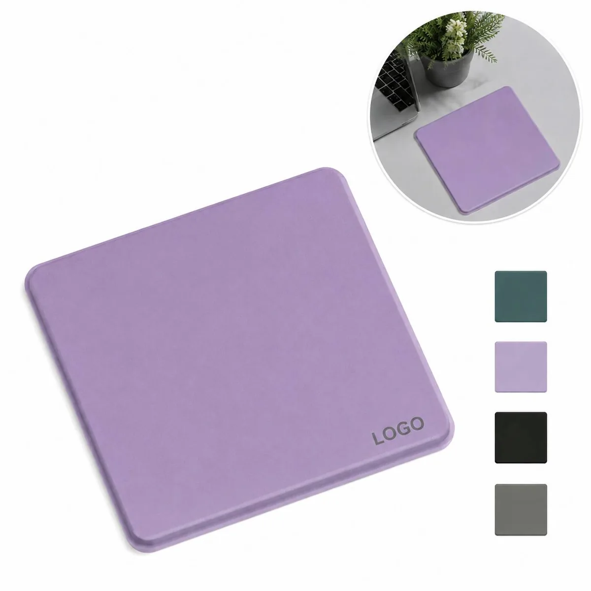 Premium PU Leather Mouse Pad with Non-Slip Rubber Base