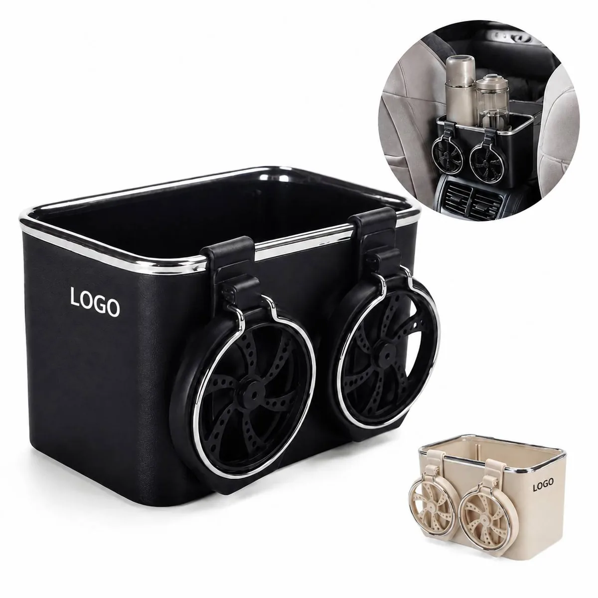 Car Front Seat Gap Storage Organizer with Cup Holders