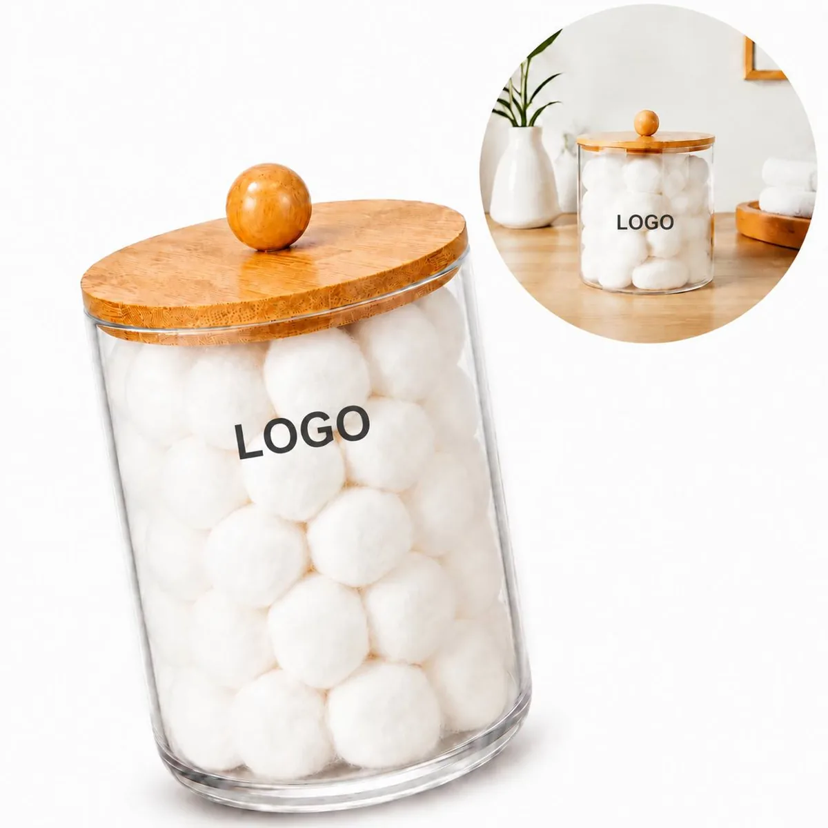 Clear Acrylic Coffee Filter Canister with Wood Lid