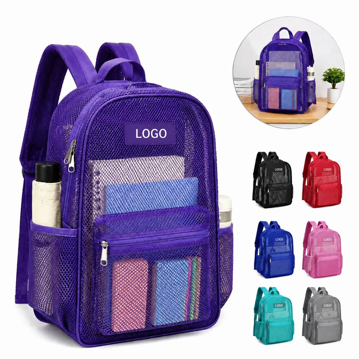 Clear Mesh Venue Backpack, See-Through for Events