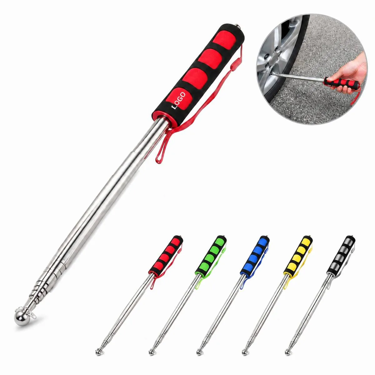 Stainless Steel Telescoping Flagpole, Handheld Extendable