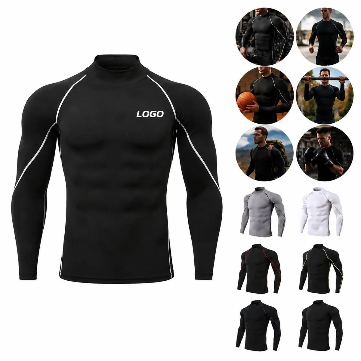 Men's Quick-Dry Stand Collar Athletic Training Tee