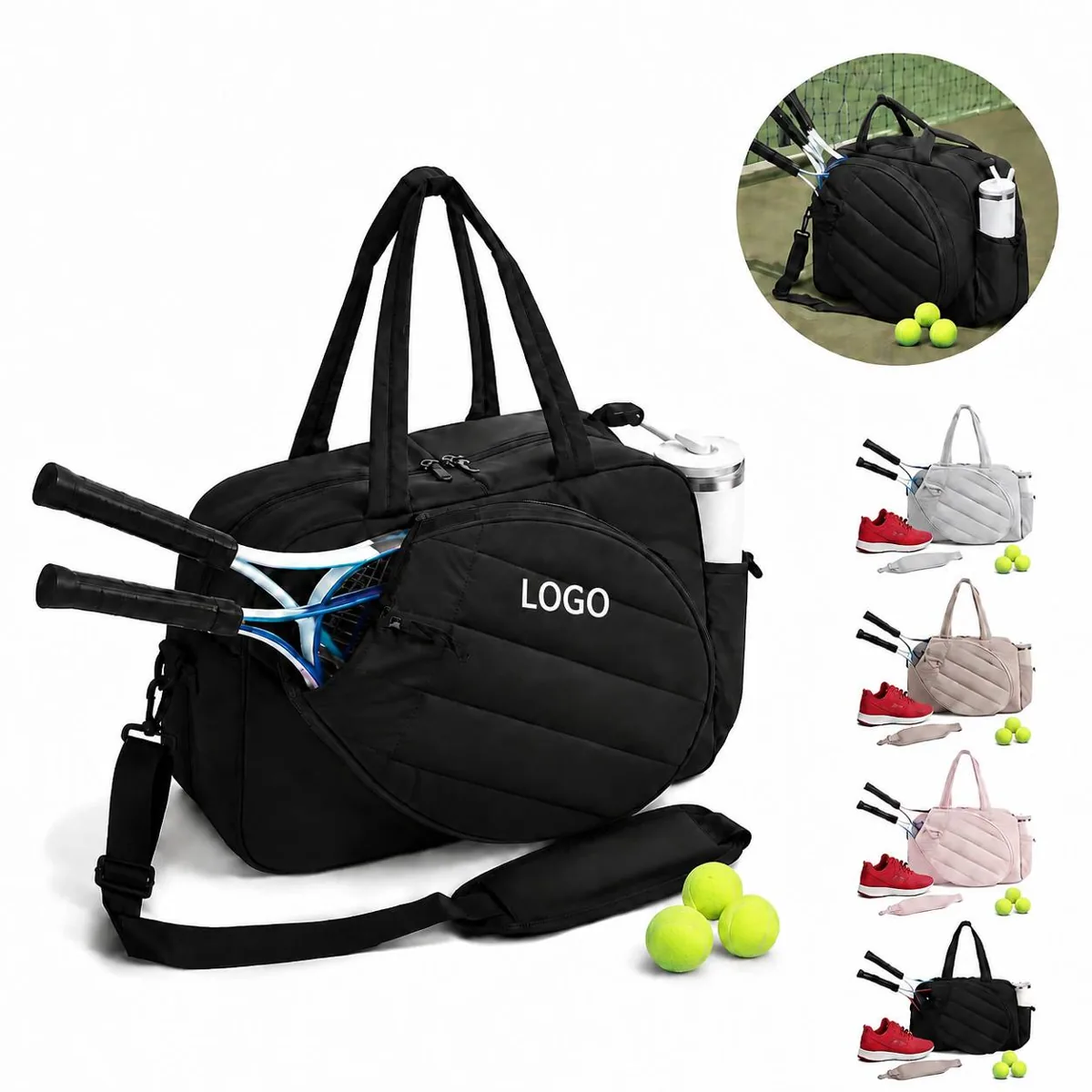 Spacious Water-Resistant Racket Backpack with Shoe Pocket