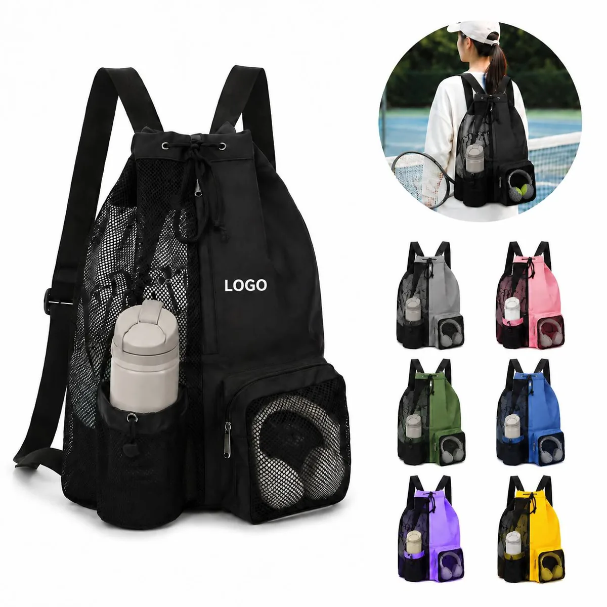 Mesh Wet Dry Separation Drawstring Bag