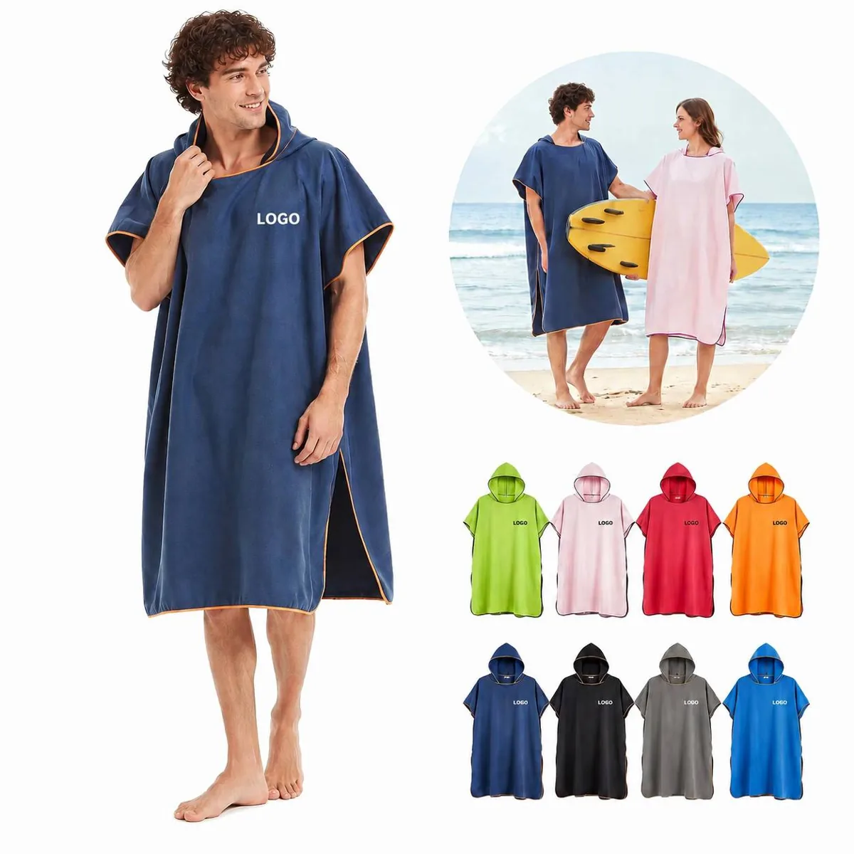 Microfiber Hooded Beach Changing Poncho for Adults