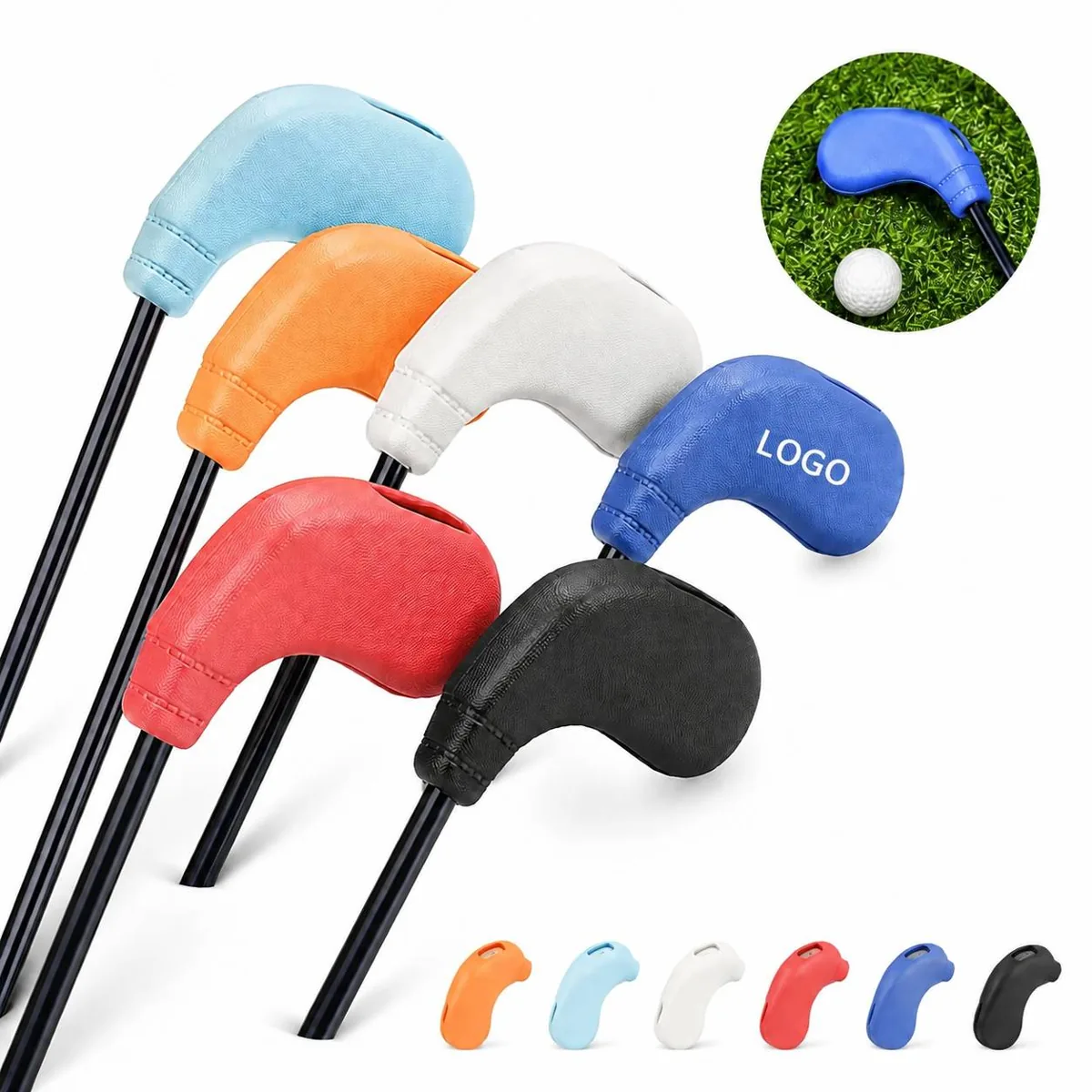TPE Golf Iron Head Covers Set with Easy-Access Number Holes