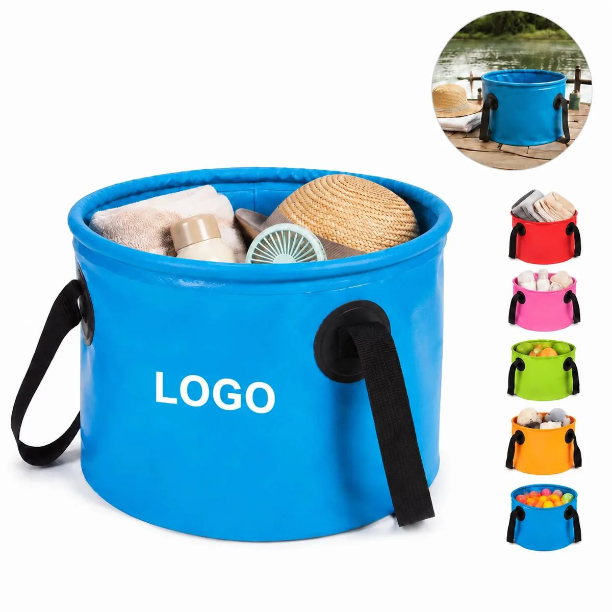Foldable Waterproof Fishing Pail for Camping Hiking
