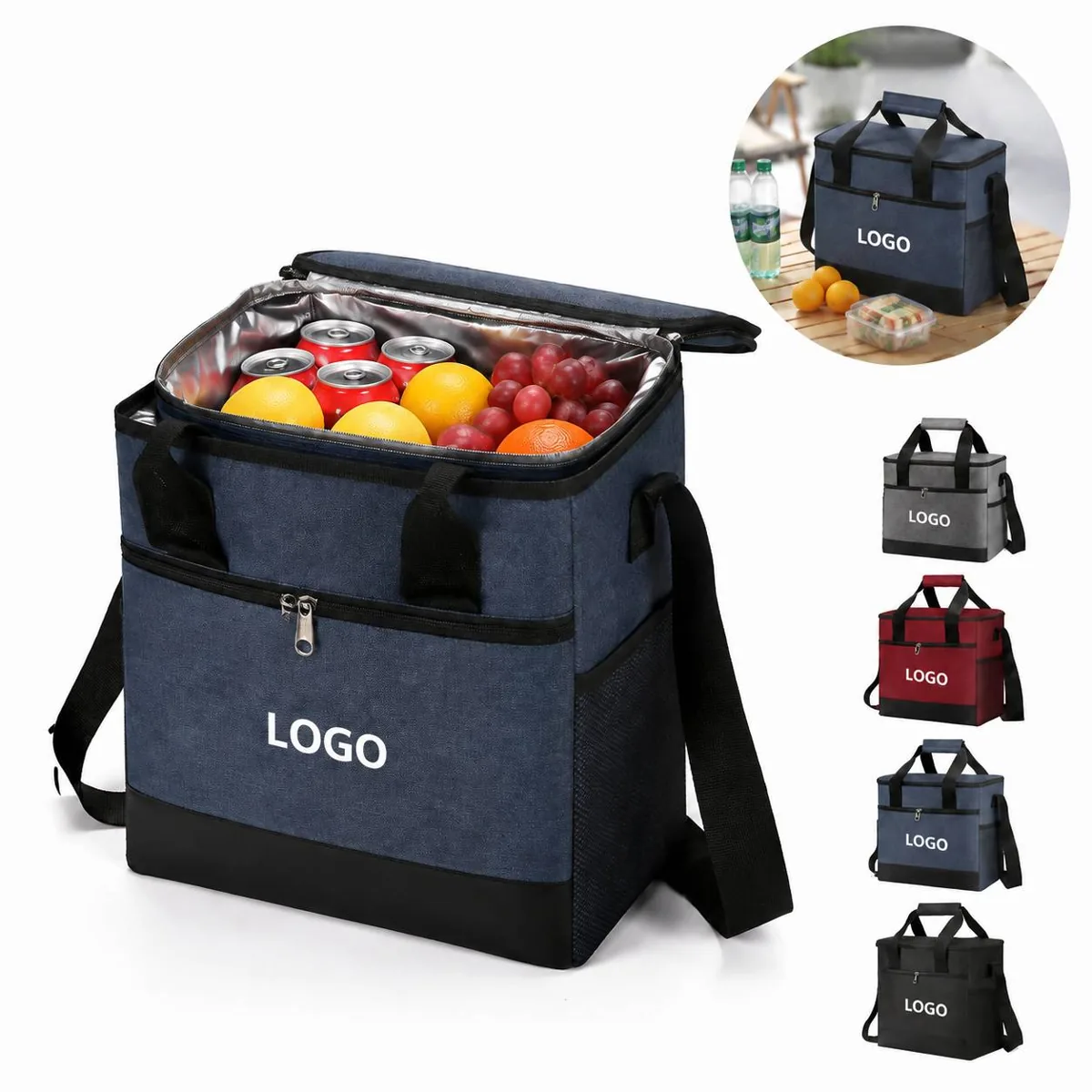 Portable Insulated Lunch Carrier Tote for Hot or Cold Food