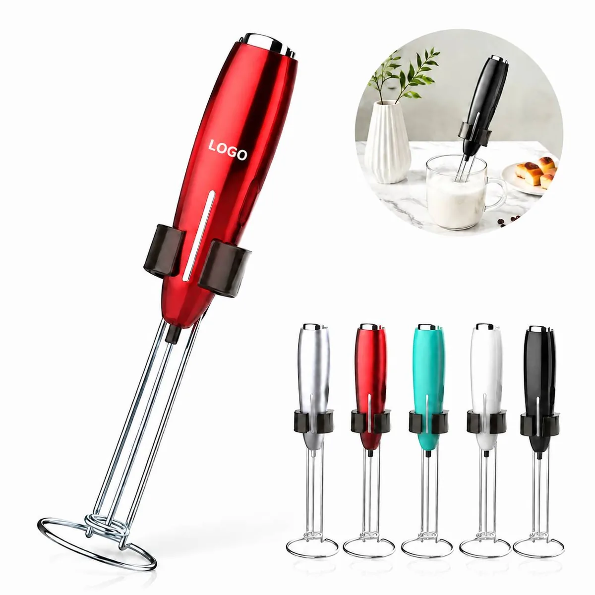 Portable Stainless Steel Milk Frother Wand, 14000 RPM