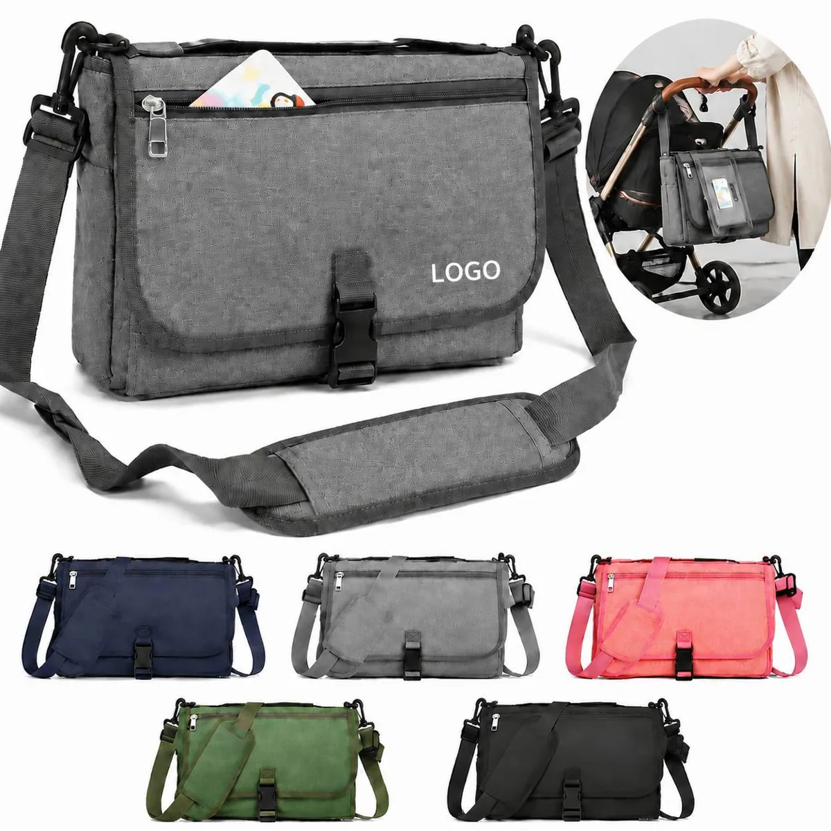 Portable Baby Changing Mat with Detachable Storage Pouch
