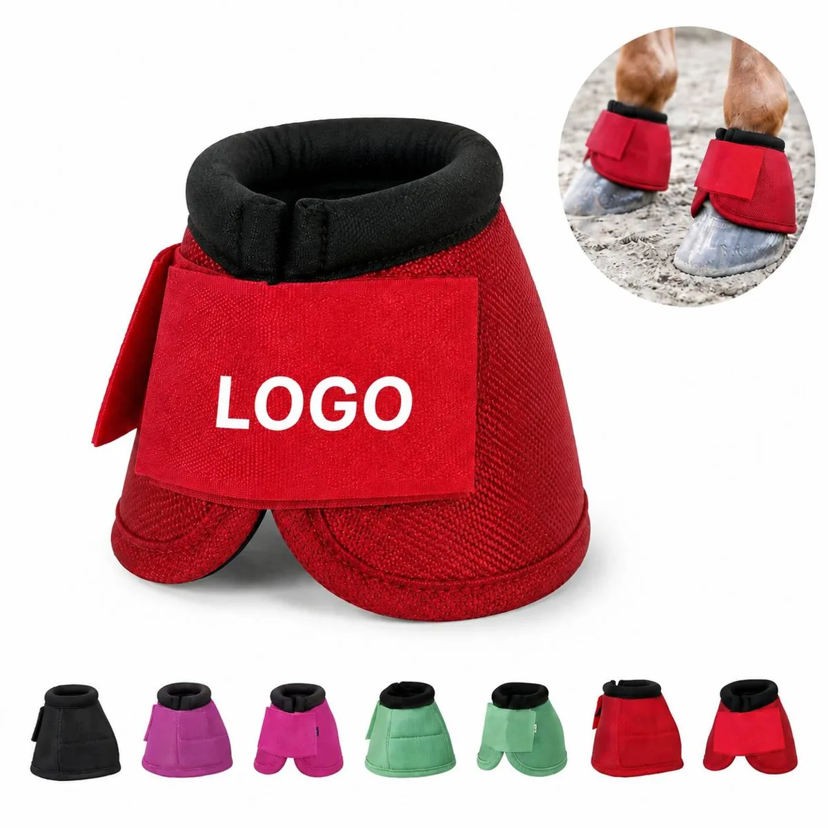 Equine Protective Hoof Boots Nylon with Quick Closure