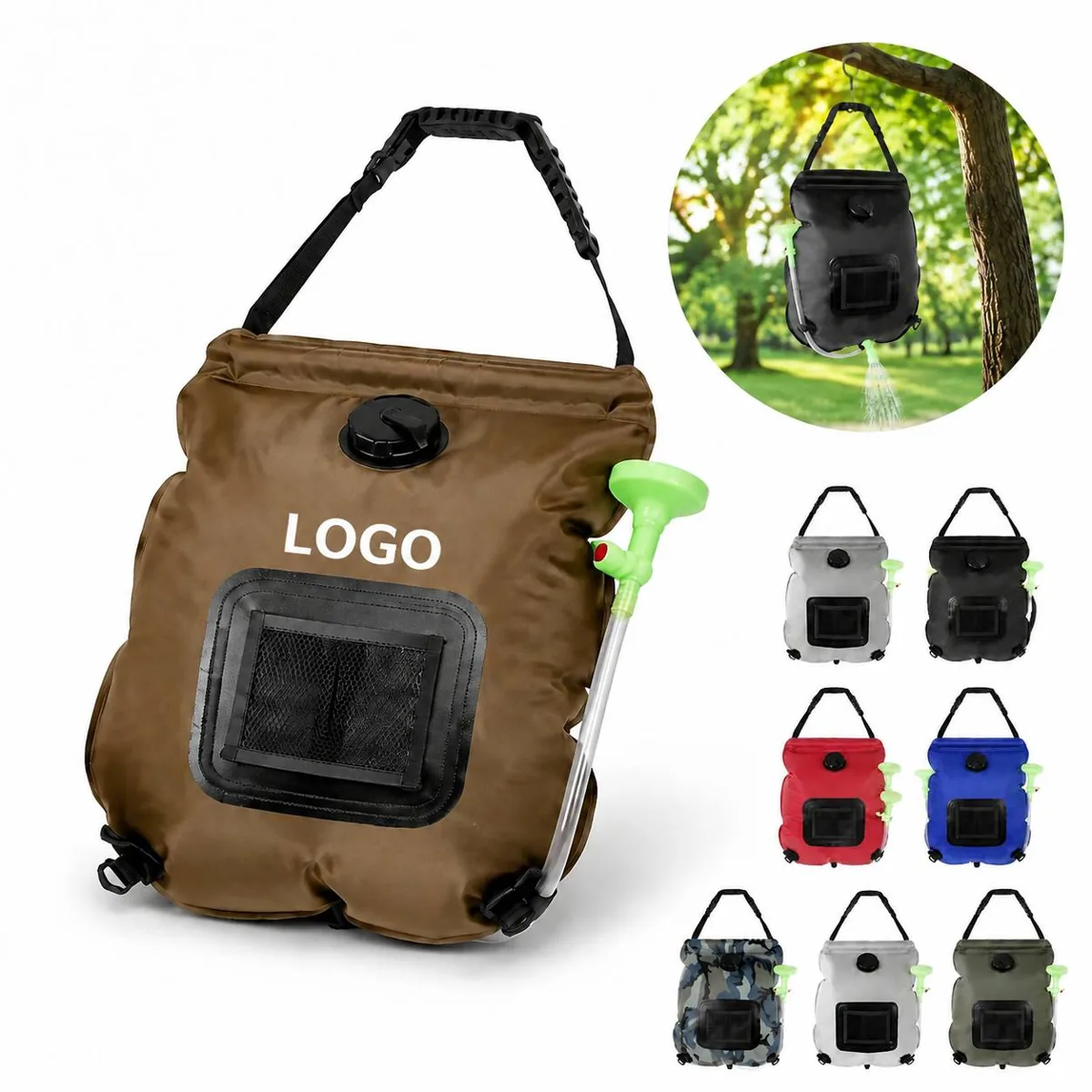 Portable Solar Shower Bag 20L with Flow Control for Camping